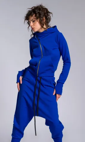 Short Hoodie with Asymmetric Closure