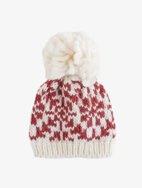Snowfall in Red Child's Winter Hat
