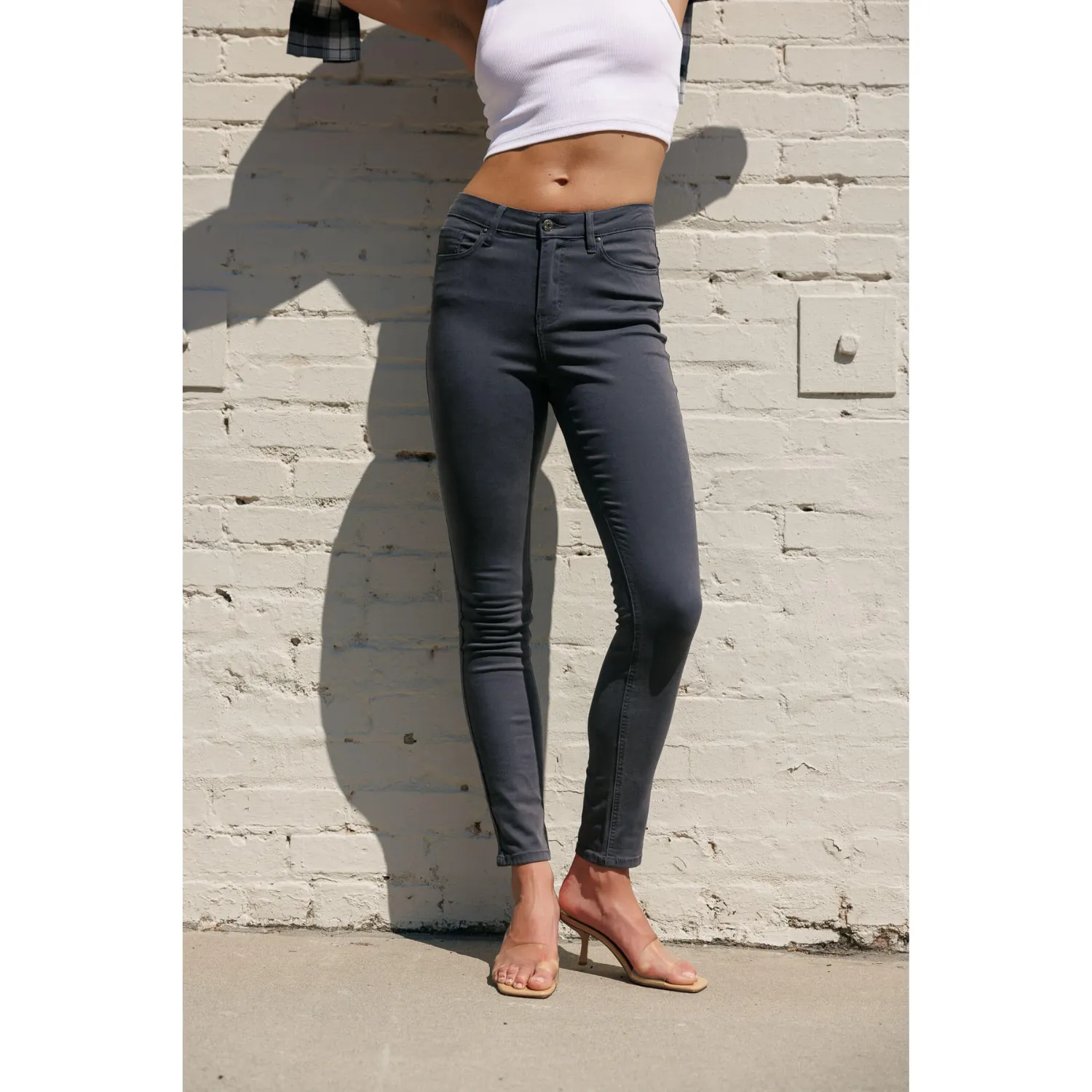 Soft Stretchy High Rise The Everyday Skinny Jeans - Dark Grey