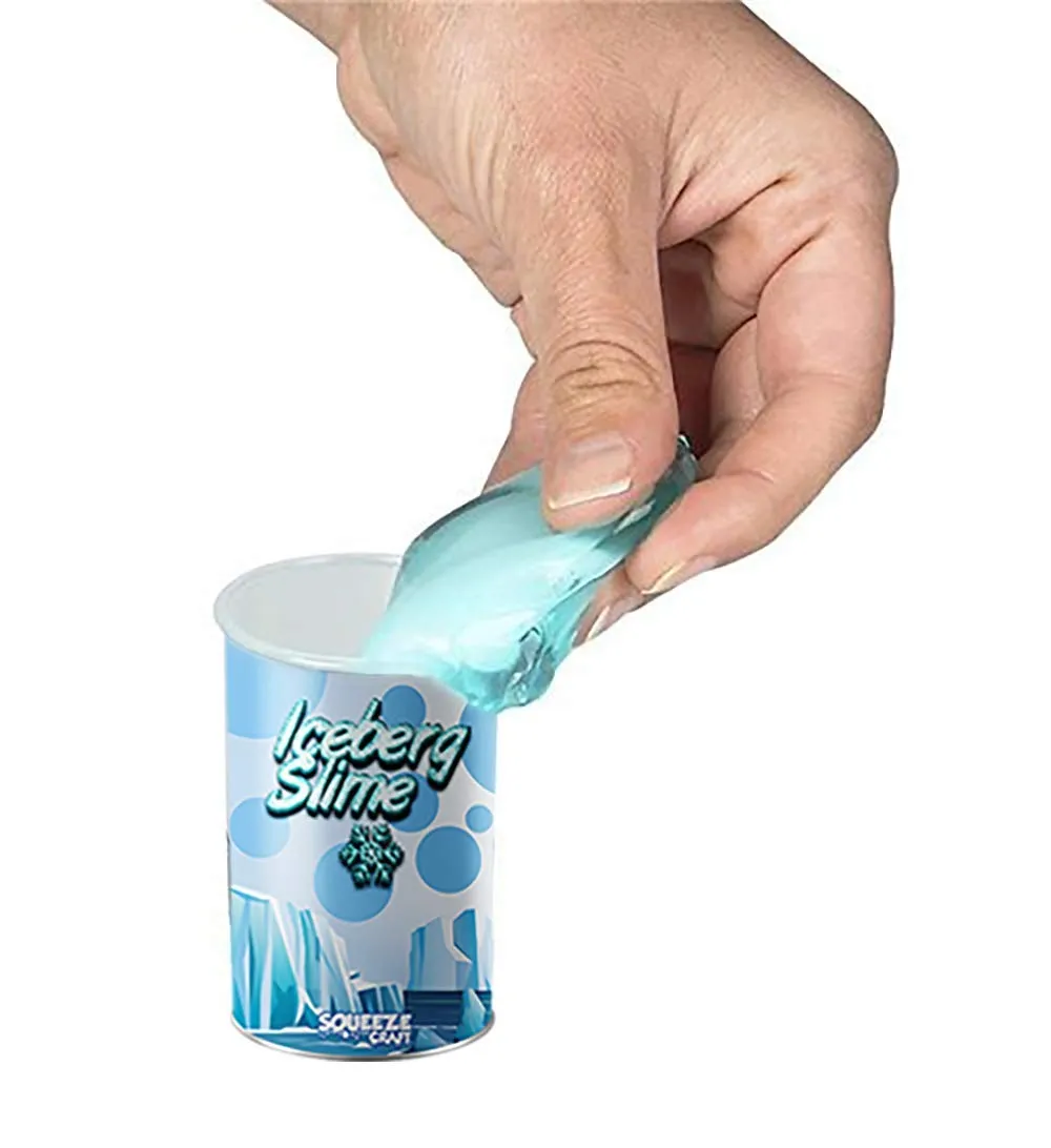 Squeeze Craft Iceberg Slime - Pack of 12 Snowy Sludgy Gooey Fidget Kit for Sensory