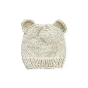 The Blueberry Hill Knit Bear Hat ~ Cream