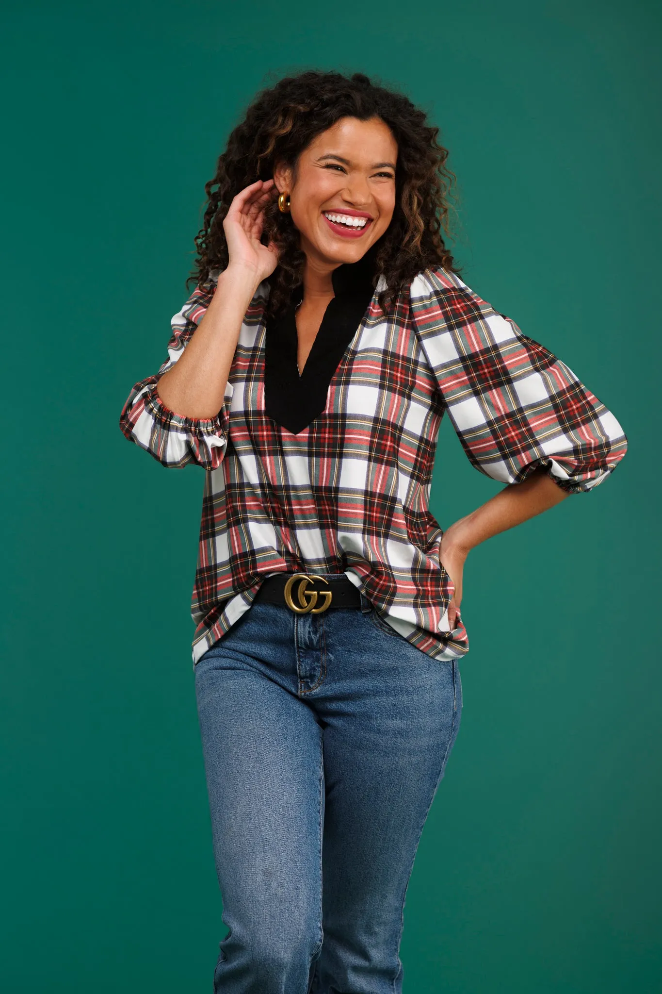The Eliza Top - Winter Tartan