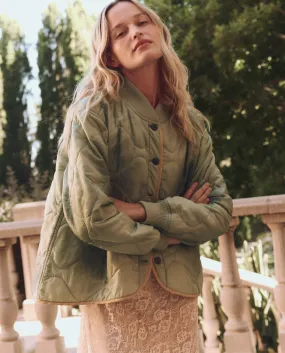 The Quilted Liner Jacket. -- Mottled Green