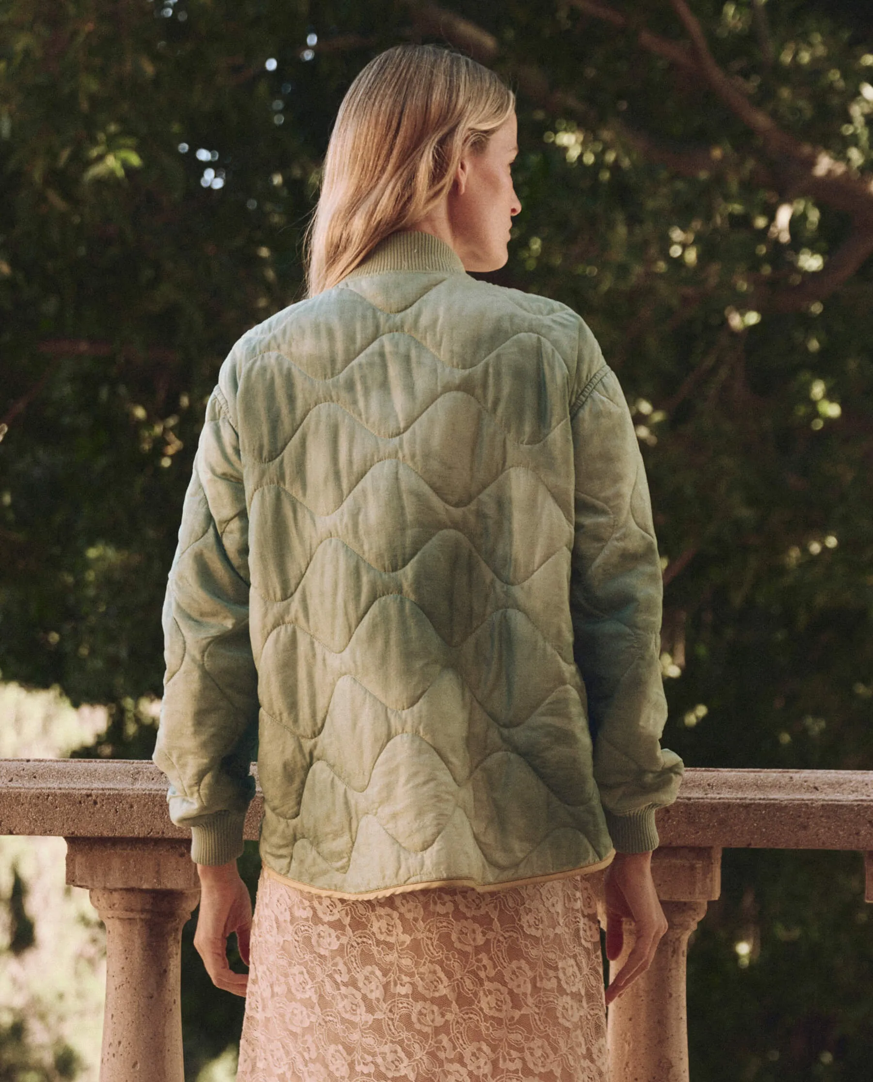 The Quilted Liner Jacket. -- Mottled Green