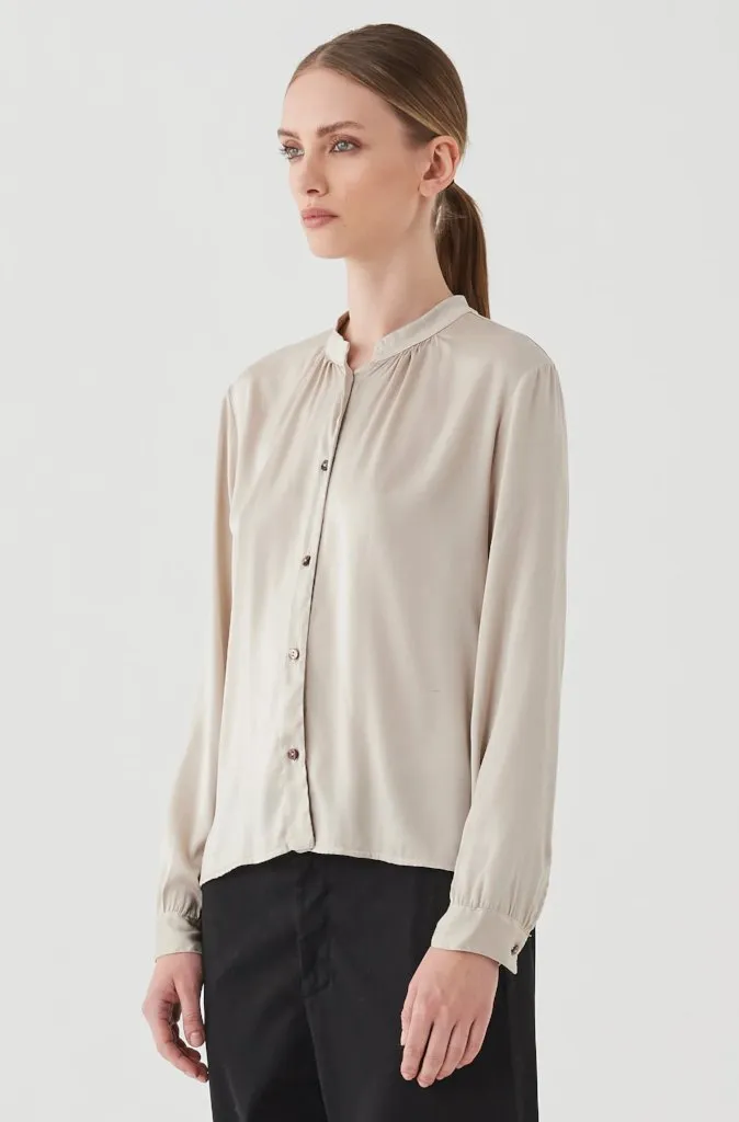 Transit Par Such Silk Shirt in Pearl and Black