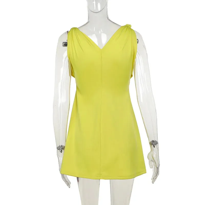 V-Neck Bodycon Mini Dress