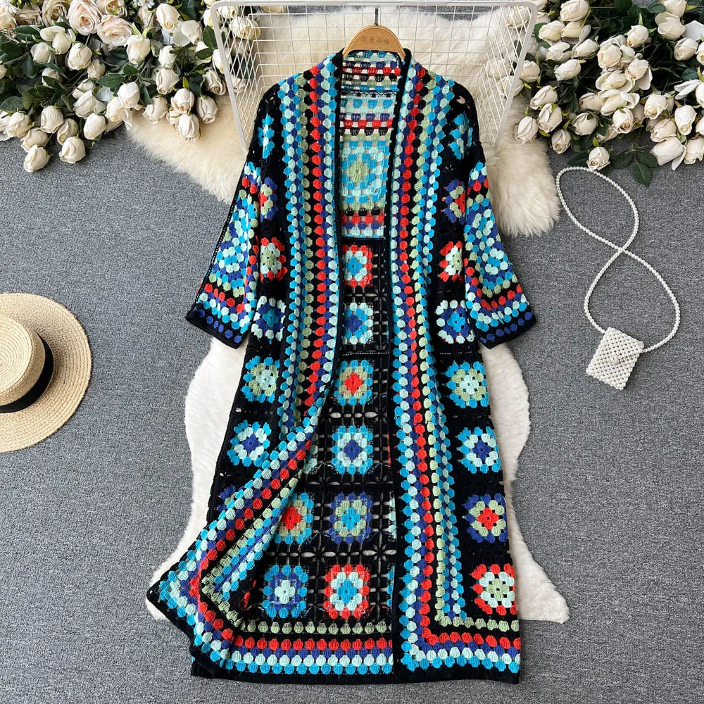 Vintage Floral Knit Cardigan