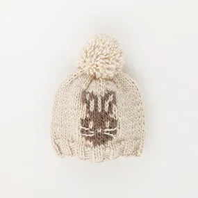 Whiskers Bunny Rabbit Hand Knit Beanie Hat