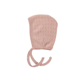 Zig Zag Pointelle Knit Bonnet - Pink